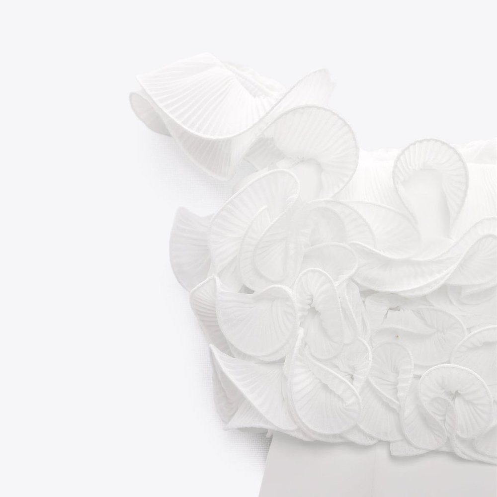 Zara Pleated Ruffle Mini Dress - Picture 8 of 13